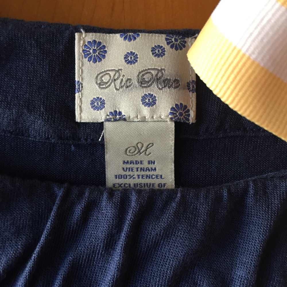 Anthro Ric Rac Blue Ribbon Puffy Sleeve Top - Picture 5 of 6